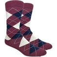 thumbnail image 1 of Men's FineFit Arygle Dress Trouser Socks Burgundy, 1 of 1