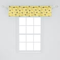 thumbnail image 2 of Ambesonne Cartoon Valance Pack of 2, Bee and Honeycomb Motifs, 54"X12", Pastel Yellow and Grey, 2 of 4