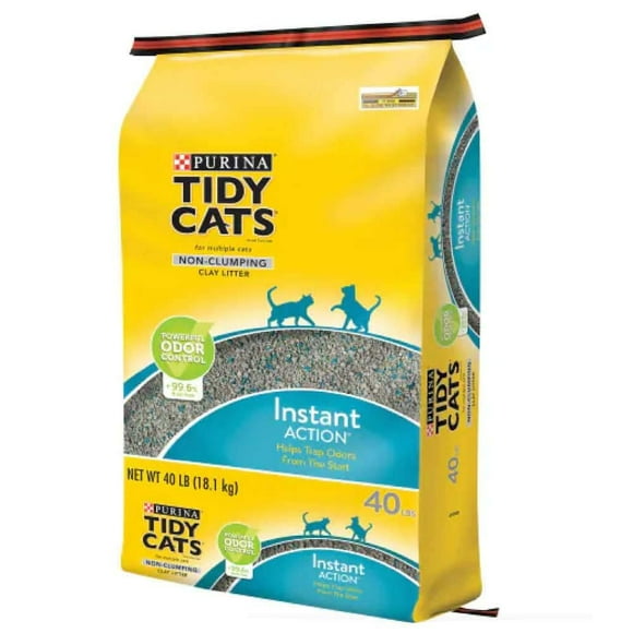 Tidy Cats Formule de Contrôle des Odeurs Immédiat pour Plusieurs Chats Litière Non-Agglomérante Sac de 40lb