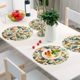 thumbnail image 6 of Ryvnso Gnomes and Floral Round Plate Mats Dining Table Placemat Set of 4 for Holiday Decoration, 6 of 7