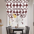 thumbnail image 3 of Retro Boho Balloon Curtains for Bedroom/Front Door/Bathroom, Dark Red Geometric Pattern Rhombic Bohemia Tie Up Curtains 63 Inch Length Light Filtering Kitchen Curtains Shades for Windows 46"x63", 3 of 8