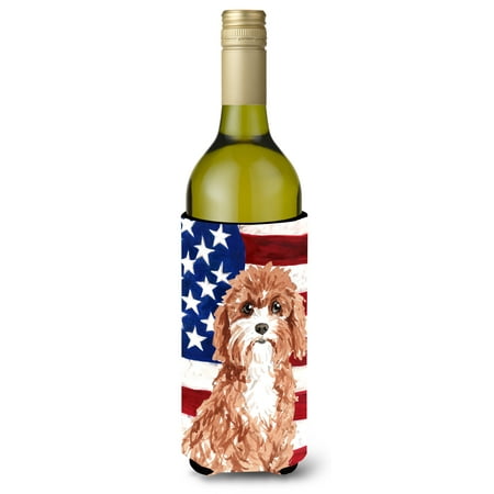Patriotic USA Cavapoo Wine Bottle Beverge Insulator Hugger (Best Cavapoo Breeders Usa)