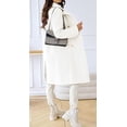 thumbnail image 5 of sicmoss Women's White Double Breasted Wool Overcoat, Lapel Long Winter with Pockets, 5 of 7