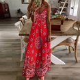 thumbnail image 4 of Bandana - Red Art Sleeveless Dress Loose Women's Dress Dresses Luxury Evening Dresses, 4 of 9