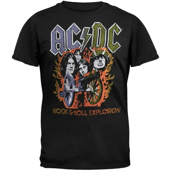 AC/DC Men's Rock N Roll Explosion Soft Short Sleeve T Shirt