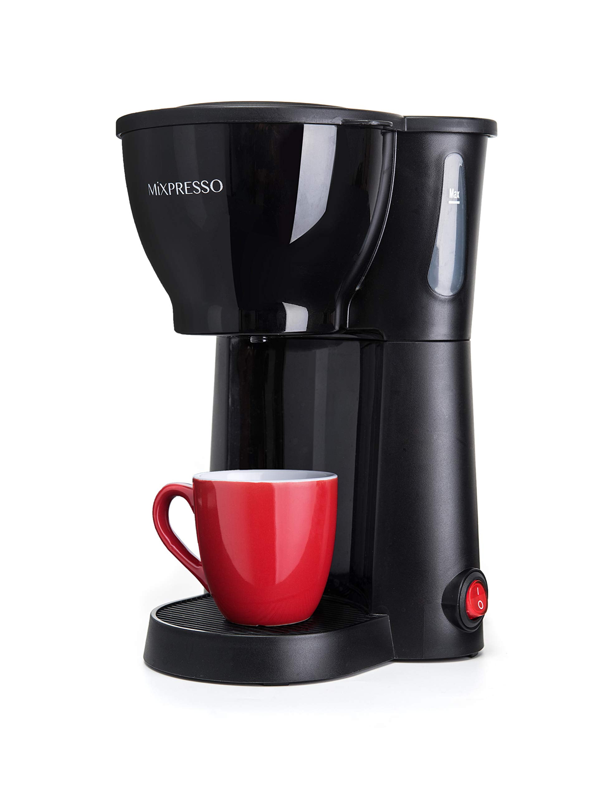 Mixpresso Mini Compact Drip coffee Maker With Brewing Basket Black Small Coffee