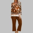 thumbnail image 2 of Pajamas Sets for Women Christmas Print Sleepwear Casual Long Sleeve Tops with Long Pants Two Piece Pjs Sets Fall Loungewear, 2 of 5