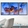 thumbnail image 2 of wall26 Framed Canvas Print Wall Art Set Vibrant Underwater Orange Blue Jellyfish Sea Nature Animals Photography Realism Rustic Landscape Colorful for Living Room, Bedroom, Office - 24"x36"x, 2 of 5