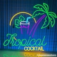 thumbnail image 2 of Glowneon Topical Cocktail Palm Tree Neon Sign, Palm Tree Led Sign, Beach Bar Decor, Tropical Led, 2 of 5