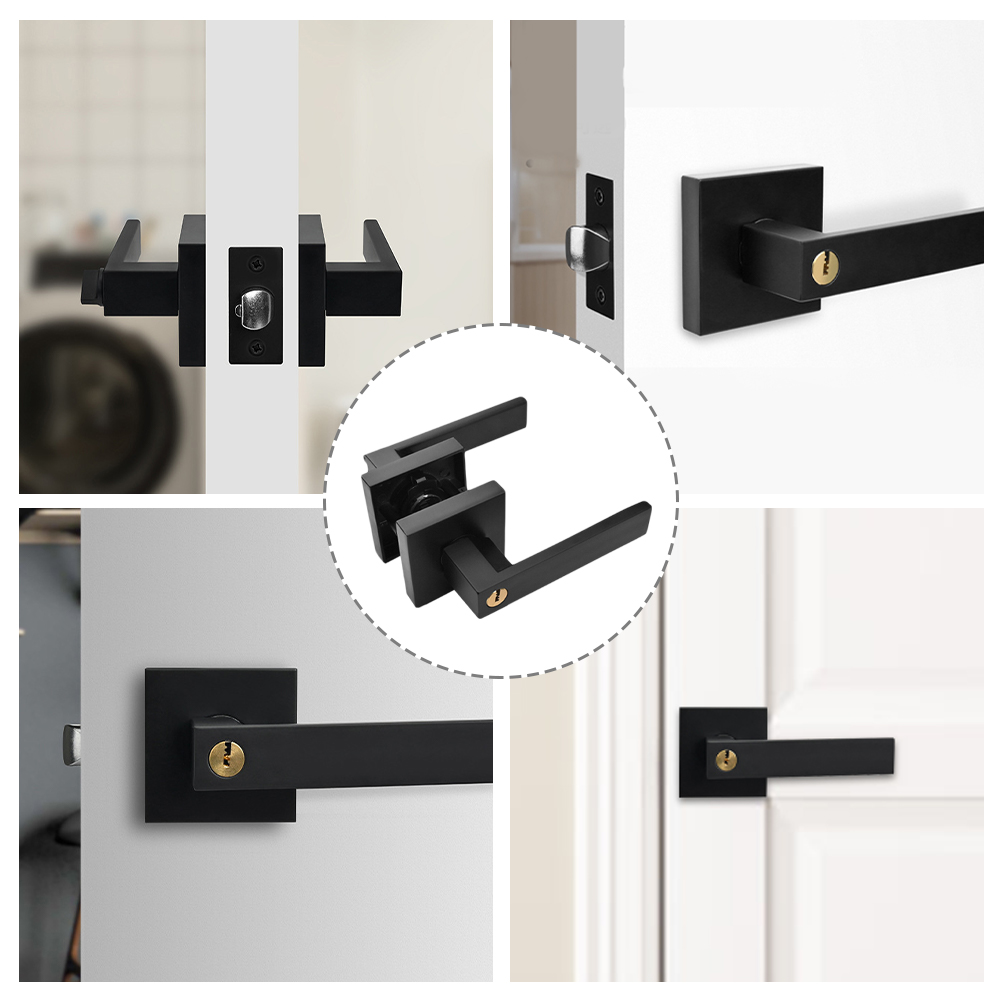 Privacy Door Knob Locks for Bedrooms with Wooden Exterior Doors Matte