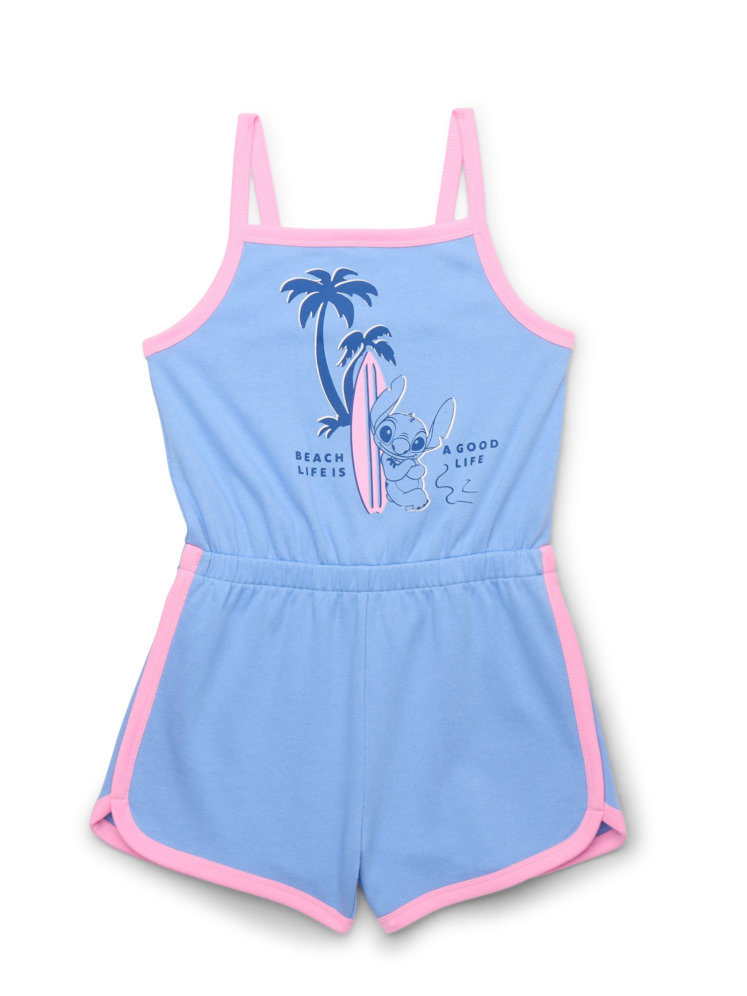 Stitch Girls Sleeveless Graphic Romper, Sizes 4-12