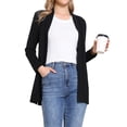 thumbnail image 1 of CARDIGAN ABIERTO INSPIRADOR PARA MUJER DE MANGA LARGA ELÁSTICO SUAVE DE OTOÑO INVIERNO SUÉTER CASUAL XL NEGRO, 1 of 6
