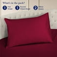 thumbnail image 4 of 500-TC Egyptian Cotton King Round Bed Sheet Set – Fits 92" Diameter Mattress, 19-24" Deep Pocket – Solid Burgundy, King 92" Diameter, 4 of 6