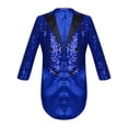 thumbnail image 1 of renvena Blazer Classique à Sequins pour Garçons, Veste de Costume à Queue d'Hirondelle Ouverte devant Bleu 10, 1 of 5
