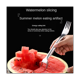 thumbnail image 3 of 1 cortador de sandía 2 en 1 con tenedor, cortador de sandía de verano, cuchillo para cortar en cubos con tenedor de fruta de acero inoxidable de doble cabezal, 3 of 7