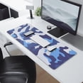 thumbnail image 2 of Blue Military Camouflage&nbsp;desk Mouse Padwaterproofwashable&nbsp;for Office Home Work GamingmousepadsRubber Base Mousepad with Stitched Edges 31.5x11.8inches, 2 of 7