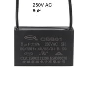 Uxcell 8uF 250V AC 2 أسلاك CBB61 كاباكيتورات مروحة السقف 2 Pack