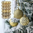 thumbnail image 2 of Hvmvliv 36-Piece Electroplated Christmas Decorative Balls Set Metallic Finish Ornaments for Tree and Home Decor Gold, 2 of 8