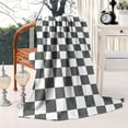 thumbnail image 2 of Gray and White Checkerboard Checkered Pattern Blanket,Comfortable Soft Lamb Wool Throw Blanket,All Season,Warm Lightweight Blankets for Sofa Bed Couch Living Room Chair,60"x80", 2 of 4