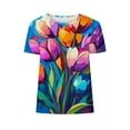 thumbnail image 5 of Fengqque 2025 Women's Sexy Summer Printed Round Neck Regular Fit Top, 5 of 5