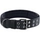 thumbnail image 1 of Collar táctico de nailon para perros, collar de entrenamiento militar ajustable con hebilla de doble anilla metálica en D (negro-XL, 75 cm), 1 of 5