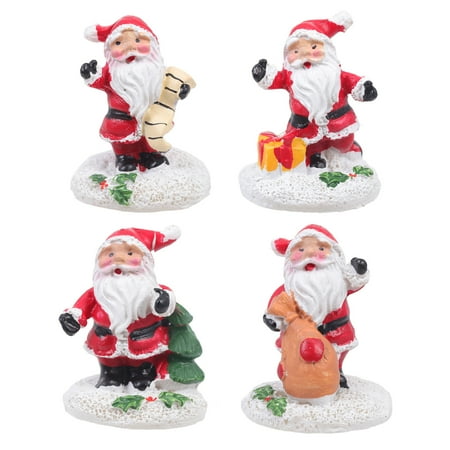 

4Pcs Adorable Santa Models Decors Decorative Santa Adornments (Mixed Style)