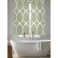 thumbnail image 6 of Sage Green Abstract Semi Sheer Curtains 63 Inch Length 2 Panels Set, Modern White Geometric Twisted Art Sheer Kitchen Curtain Privacy Voile Window Curtain for Living Room Bedroom Rod Pocket Drapes, 6 of 7