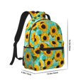 thumbnail image 2 of Yiaed Sunflowers With Green Leaves Print School Backpack College Backpack Daypacks for Students High School Spacious and Durable Daypack for Work and Travel-One Size, 2 of 6