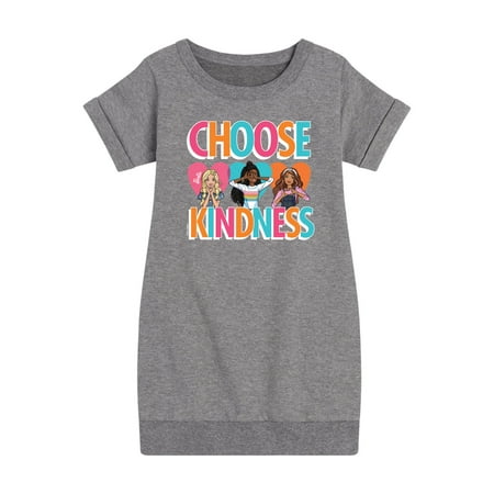 

Barbie - Multi-Color Choose Kindness - Toddler And Youth Girls Fleece Dress
