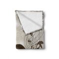 thumbnail image 2 of Romantic Soft Flannel Fleece Throw Blanket, Kissing Couples on Street Lanterns Violin Music Notes Love Theme Graphic, Cozy Plush for Indoor and Outdoor Use, 70" x 90", Dust Dark Taupe, by Ambesonne, 2 of 6