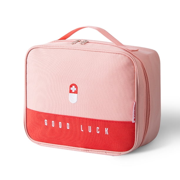 Wosthever Bolsa de almacenamiento de primeros auxilios impermeable de gran capacidad clasificación paquete organizador suministros hogar para viajes al Almacenamiento y organización del hogar Rosado