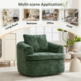 thumbnail image 5 of Harper & Bright Designs Swivel Accent Chair, Small Chenille Barrel Chair with Dual-layer Cushion, Round Armchair Single Sofa Chair for Living Room, Green, 5 of 17