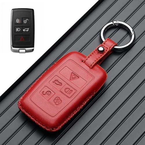 Housse de Protection pour Clé de Voiture en Cuir Véritable pour Land Rover Range Rover Jaguar E-Pace XK