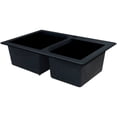 thumbnail image 4 of Transolid Radius 33in x 22in silQ Granite Drop-in Double Bowl Kitchen Sink with 2 AC Faucet Holes, In Black, 4 of 4