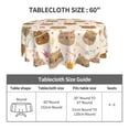 thumbnail image 5 of LNWH Resistant Wrinkle Resistant Washable Round Tablecloth, Boho Style Cartoon Bears and Bunnies Pattern Table Cover 60in, 5 of 8