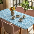 thumbnail image 3 of Blue Spring Floral Table Cloths for 3 Foot Rectangle Tables, Farmhouse Flowers Elegant Pastoral Patio Waterproof Elastic Fitted Tablecloths, Washable Rectangular Table Cover for Camping, 3 of 8