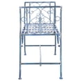 thumbnail image 3 of SAFAVIEH Adina Outdoor Patio Wrought Iron Garden Bench, Antique Blue, 3 of 8