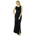 thumbnail image 2 of Bimba Long Black Maxi Dress Side Slit Casual Comfort Rayon Custom Clothing, 2 of 6