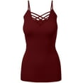 thumbnail image 3 of Women's Lattice Triple Criss-Cross Seamless Cami Long Ttank tops., 3 of 4