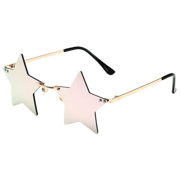 Wutalume Unisex Star Shaped Sunglasses, Fashion Solid Color Fun Eyewear for Dance Party, Holiday Celebration, Decorative Glasses, UV Protection, Novelty Accessory for Men and Women,Light pink