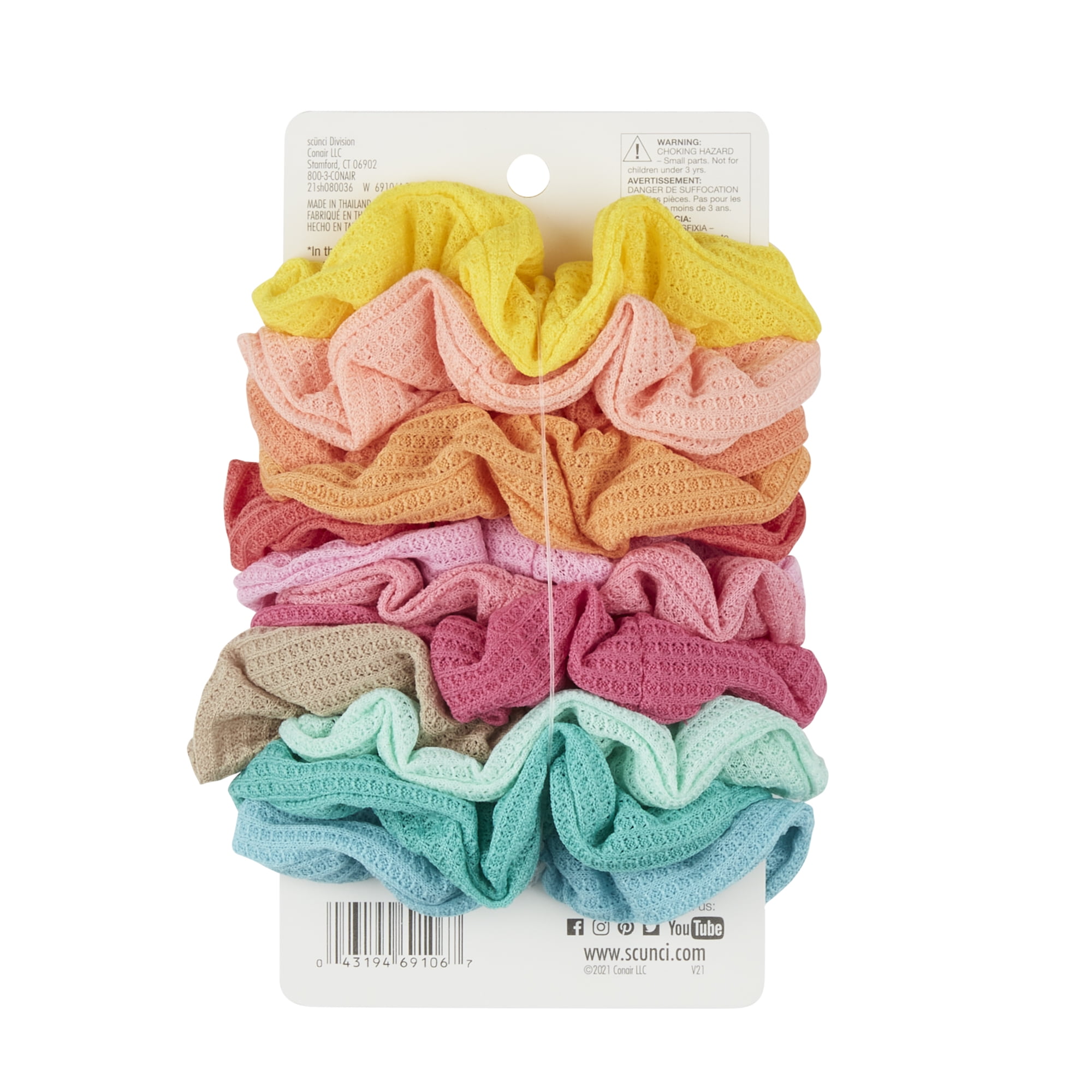 Scunci Value-Pack Scrunchie Hair Ties in Soft Thermals and Knits, Assorted  Colors, 12 Ct