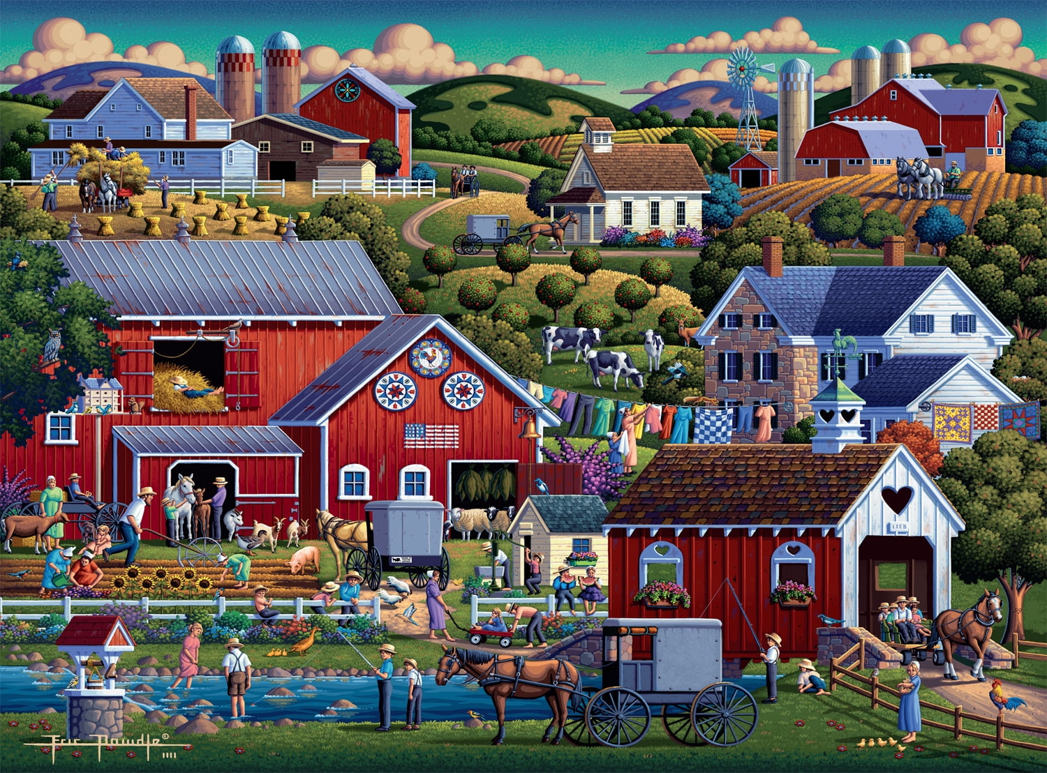 Buffalo Games 1000-Piece Dowdle Amish Country Interlocking Jigsaw Puzzle