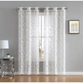thumbnail image 1 of Lisa Knitted Lace Curtain Medallion Design with Scalloped Bottom (38" W x 63" L, Ivory), 1 of 3