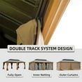 thumbnail image 5 of 12'x20' Hardtop Gazebo, Outdoor Wooden Coated Aluminum Frame Hard Top Gazebo with Galvanized Steel Double Roof, Permanent Metal Roof Gazebo with Nettings, Curtains and 3 Hooks for Deck, Patio, 5 of 6