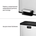 thumbnail image 3 of Bote de basura doble para cocina baño oficina Acero Inoxidable 40L reciclaje con tapa EKO Recycler EKO EK8229MT-20L+20L, 3 of 9