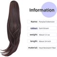 thumbnail image 2 of ORUYROP Extension de Queue de Cheval, extensions de Cheveux à Pince Griffe de 22 Pouces Queue de Cheval Longue Cheveux Lisses Extension de Cheveux Pièce de Cheveux Synthétique d'Apparence Naturelle pour Femmes Brun Foncé, 2 of 7