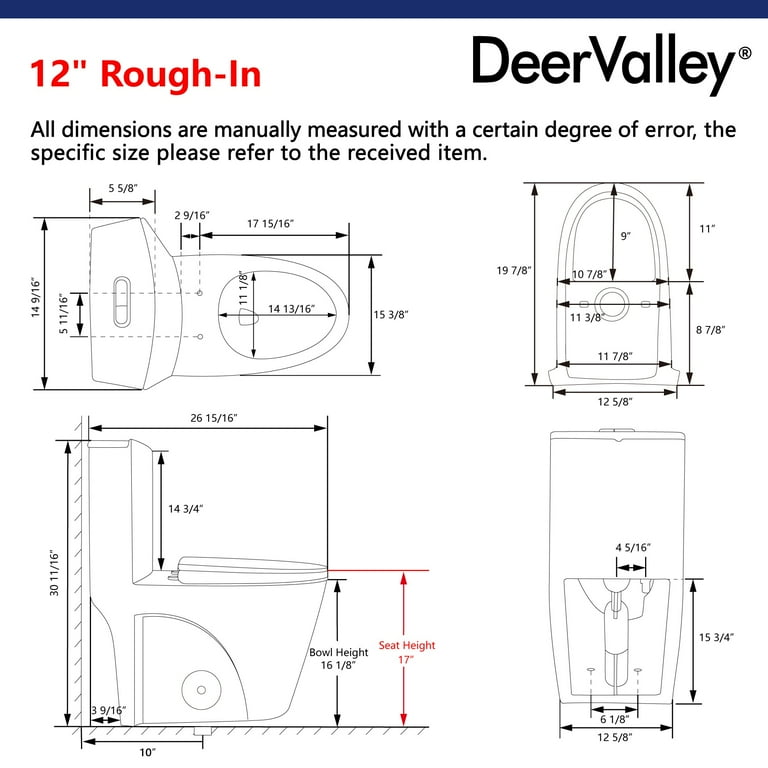 Ace 1-Piece 0.8/1.28 GPF Dual Flush Elongated Toilet in