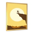 thumbnail image 2 of Designart 'Minimalistic Deer At Sunset On Mountain Top' Lake House Framed Art Print, 2 of 4