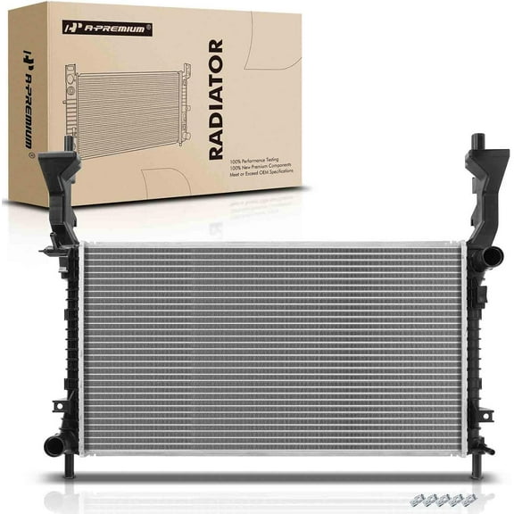 A-Premium Engine Coolant Radiator Assembly Compatible with Ford Mustang 2015 2016 2017 2018 2019 2020 L4 2.3L, Manual Transmission
