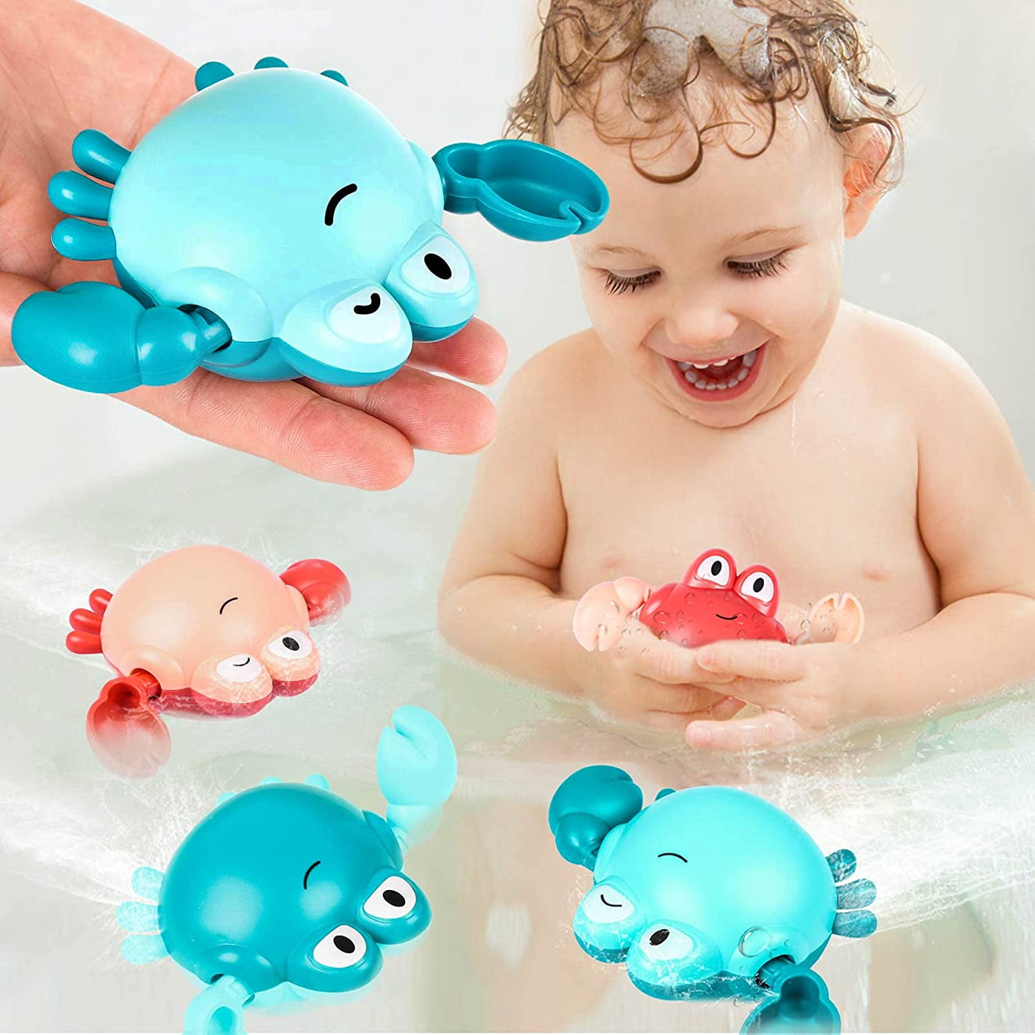 4pcs Bath Water Toys Cute Swim Fishing Toy For Girls Boys Children Bathing JI 